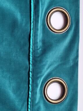 Pier1 Imports Spruce Teal Textured Opaque Grommet Curtain Panel 50x84